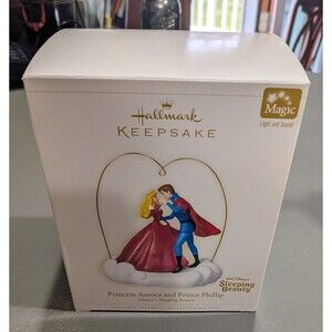 2016 Hallmark Princess Sleeping Beauty, Aurora/Phillip Ornament (Music) NOB